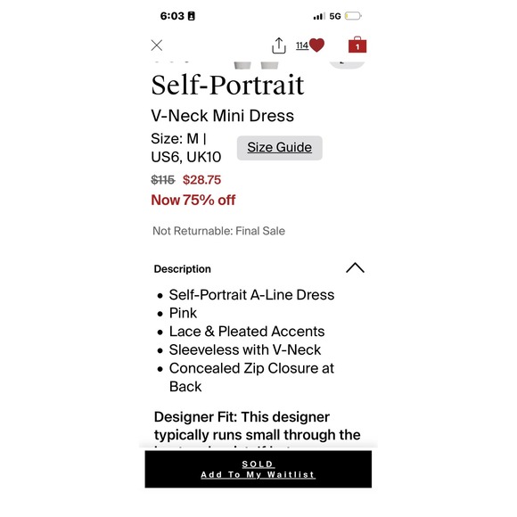 Self-Portrait Pink Lace Pleated Mini Dress US 6 Party Cocktail - Picture 5 of 6